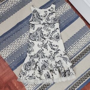 Vintage 90s ALESSIA Drop Waist Linen Tule Dress- Youth
